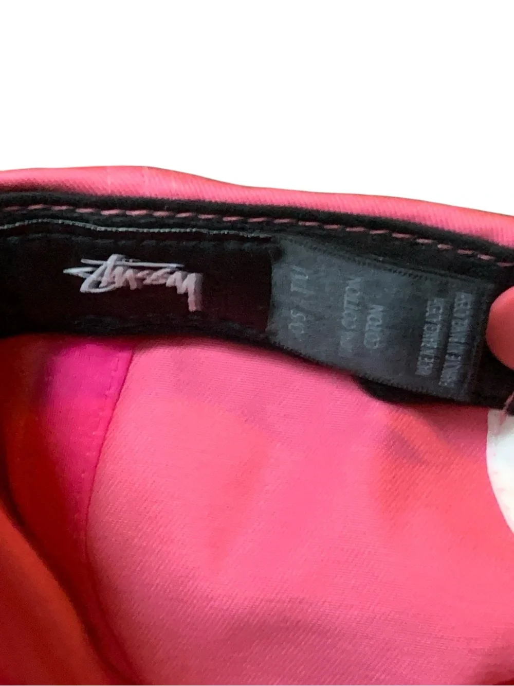 Rare Stussy World Tribe Snapback Hat Pink Teal Logo Vintage Deadstock Streetwear